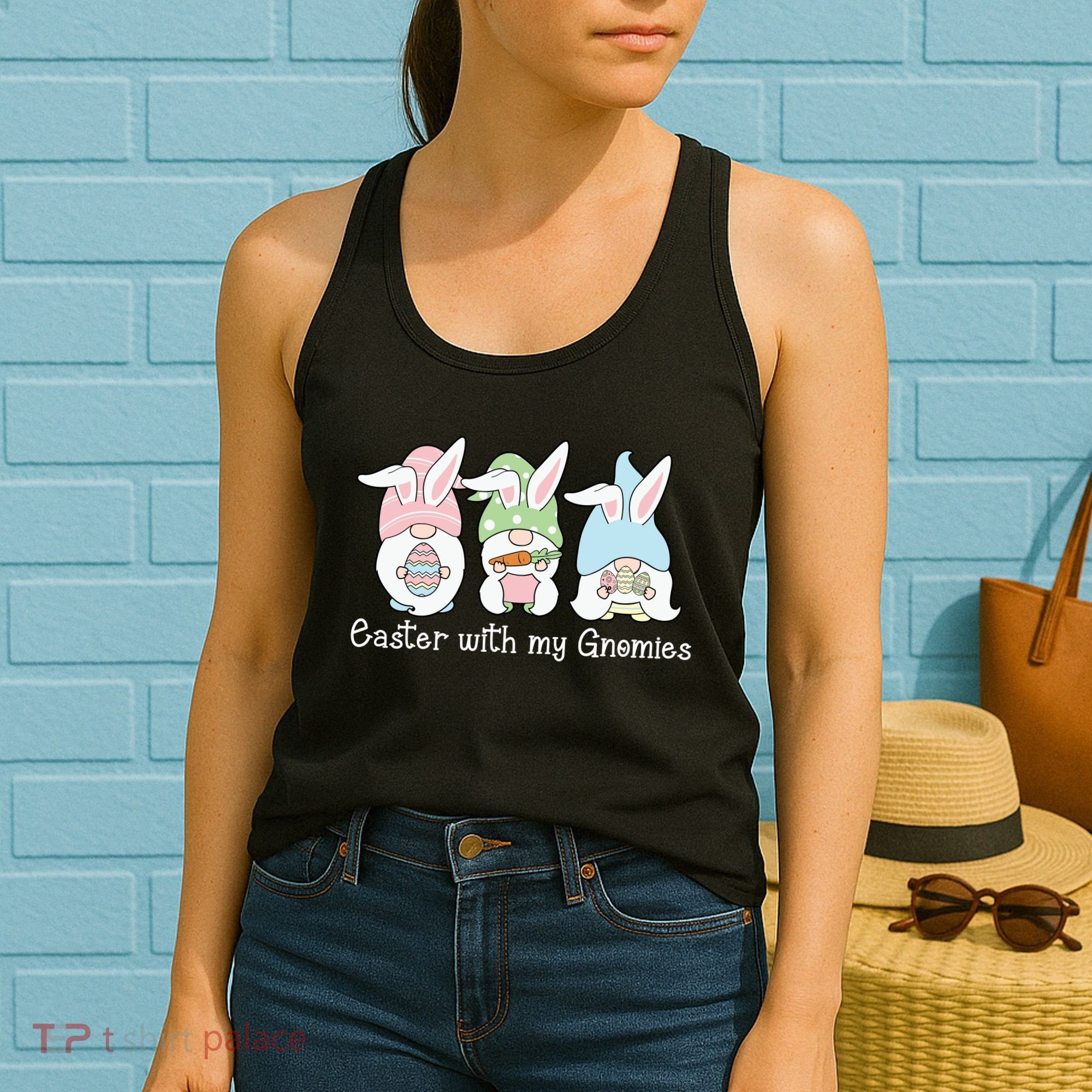 Easter With My Gnomies Cute Spring Women's Tank Top