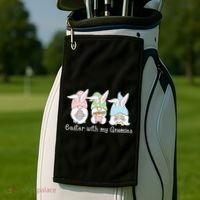Easter With My Gnomies Cute Spring Golf Towel thumb 2