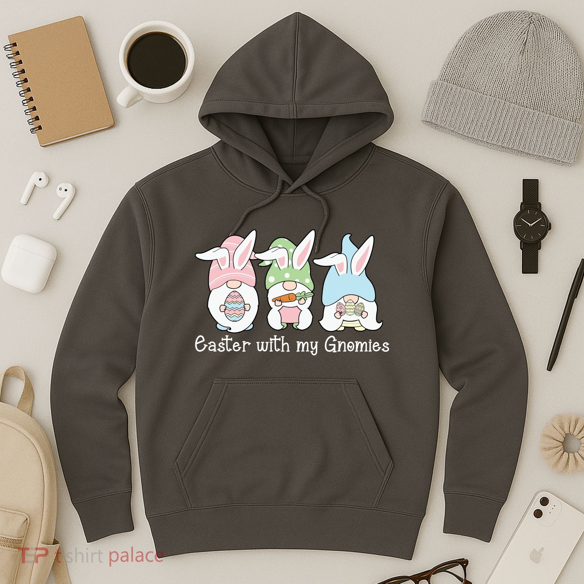 Easter With My Gnomies Cute Spring Hoodie