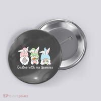 Easter With My Gnomies Cute Spring Button thumb 0