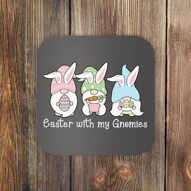 Easter With My Gnomies Cute Spring Coaster