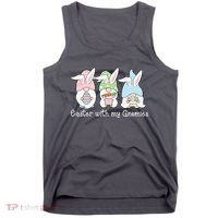 Easter With My Gnomies Cute Spring Tank Top thumb 0