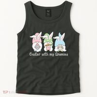 Easter With My Gnomies Cute Spring Tank Top thumb 2