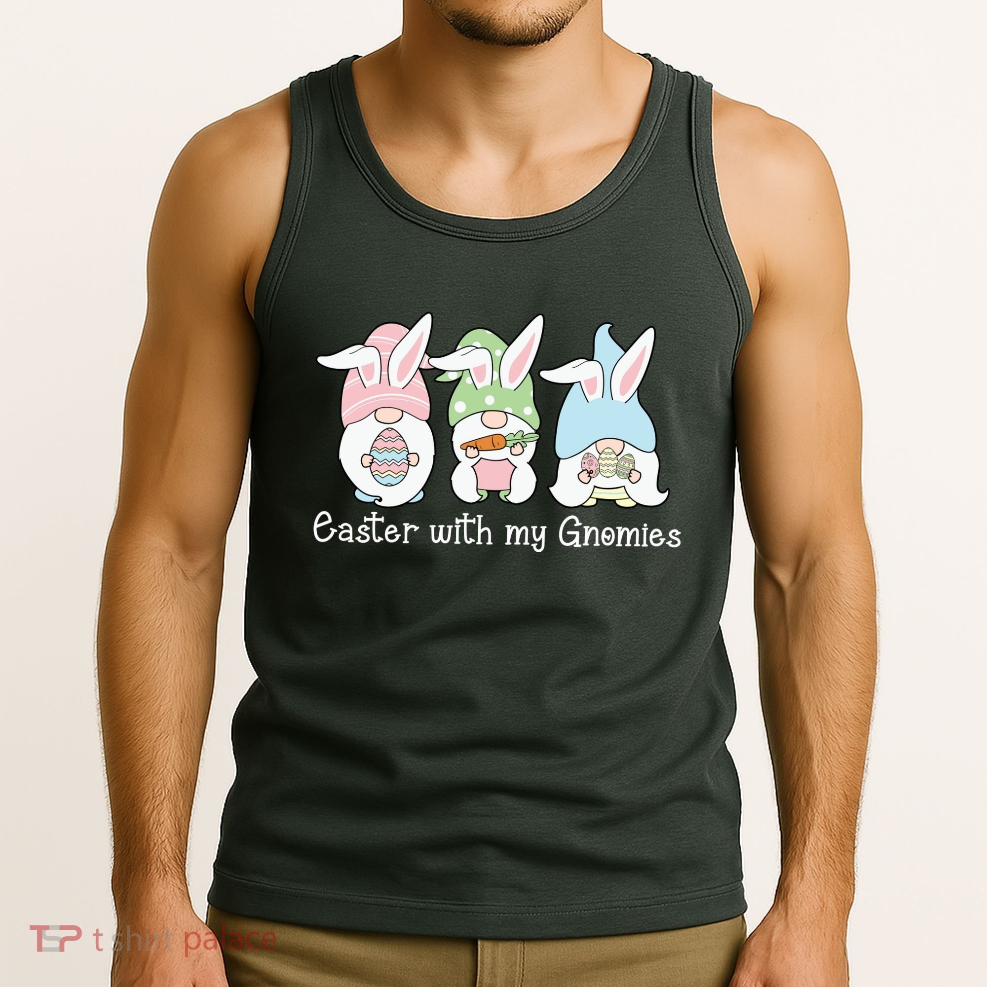 Easter With My Gnomies Cute Spring Tank Top