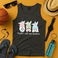 Easter With My Gnomies Cute Spring Tank Top thumb 4