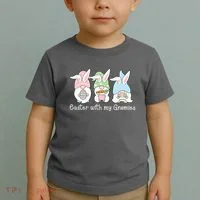Easter With My Gnomies Cute Spring Toddler T-Shirt thumb 2