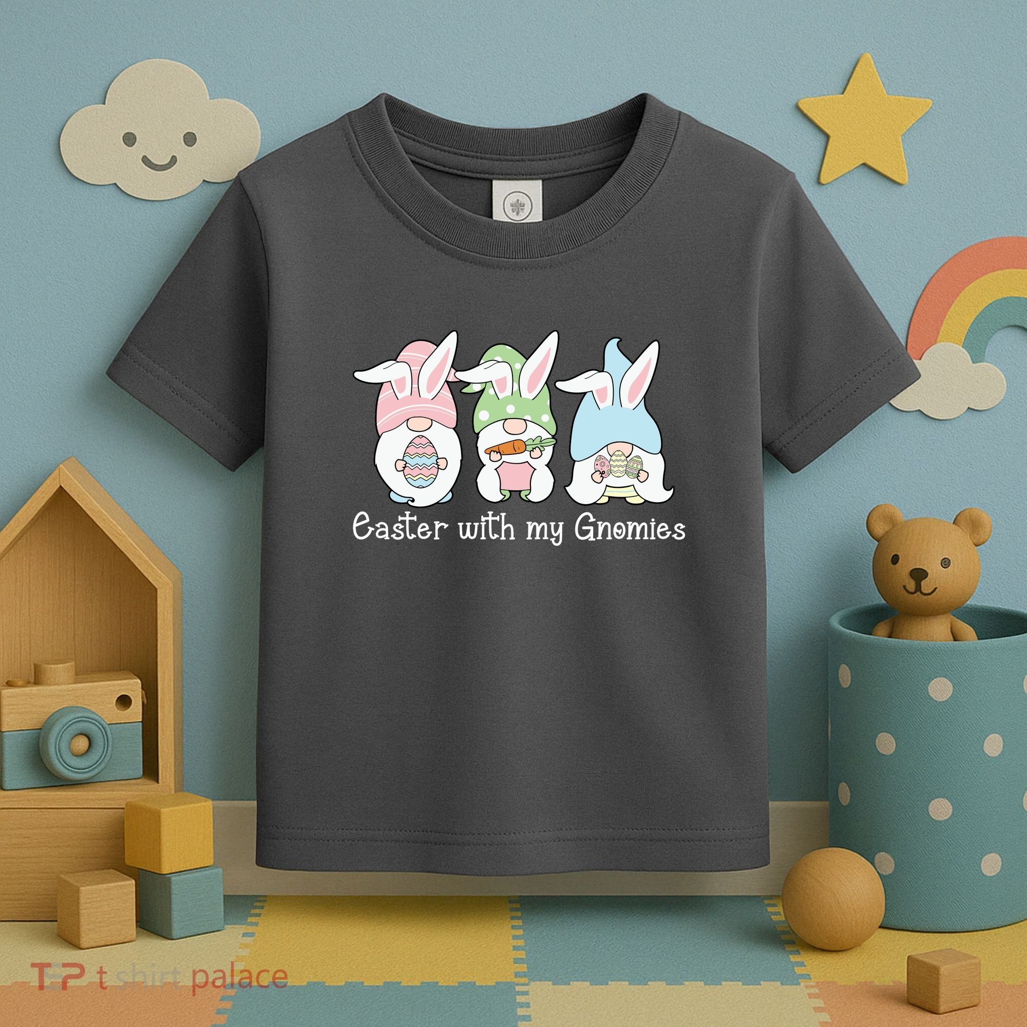 Easter With My Gnomies Cute Spring Toddler T-Shirt