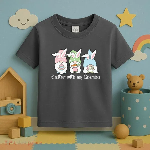 Easter With My Gnomies Cute Spring Toddler T-Shirt