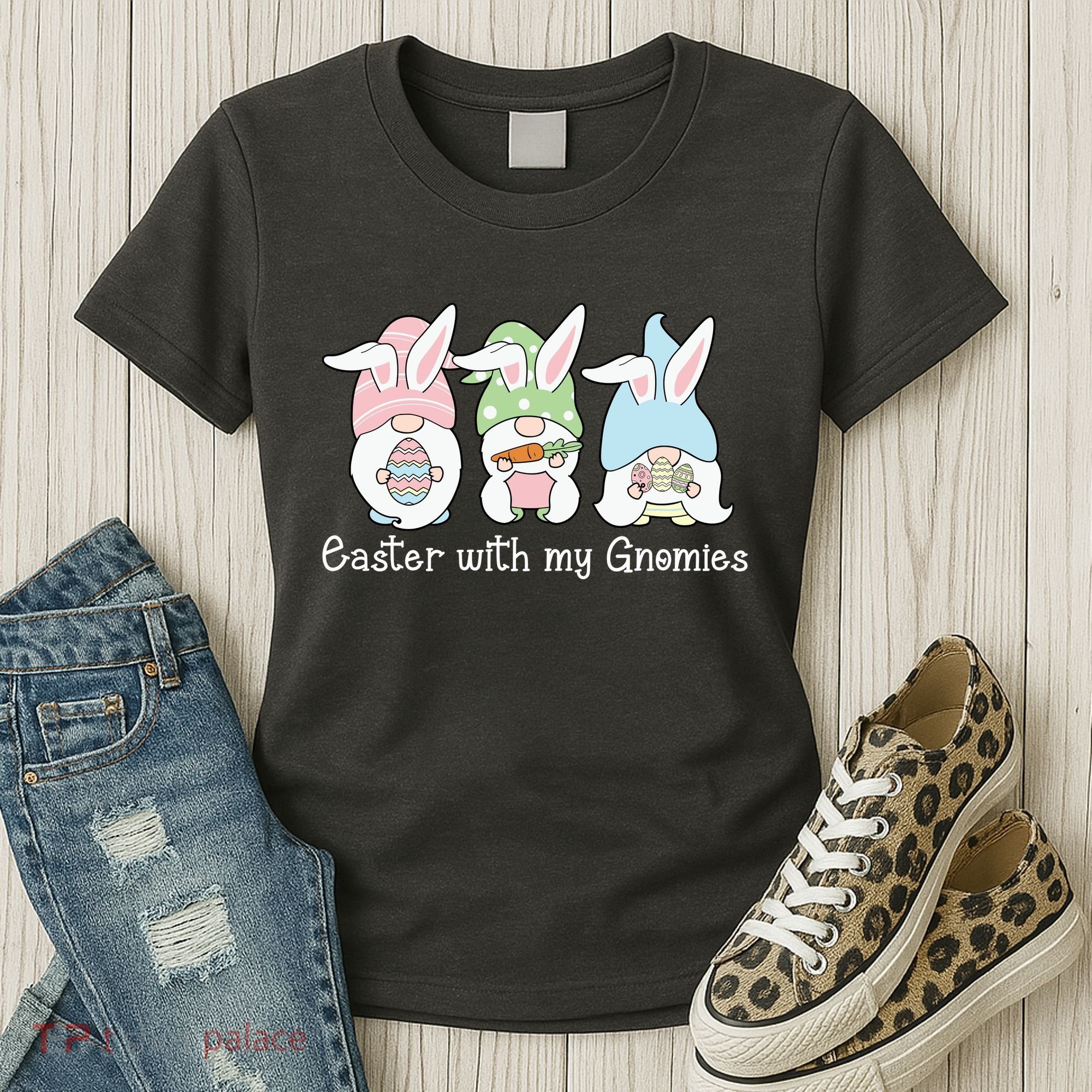 Easter With My Gnomies Cute Spring Women's T-Shirt