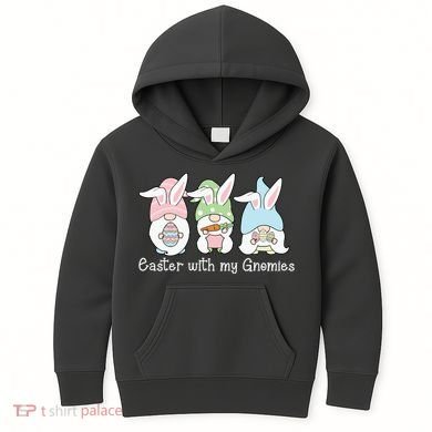 Easter With My Gnomies Cute Spring Kids Hoodie