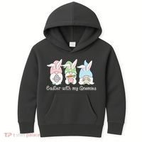 Easter With My Gnomies Cute Spring Kids Hoodie thumb 0