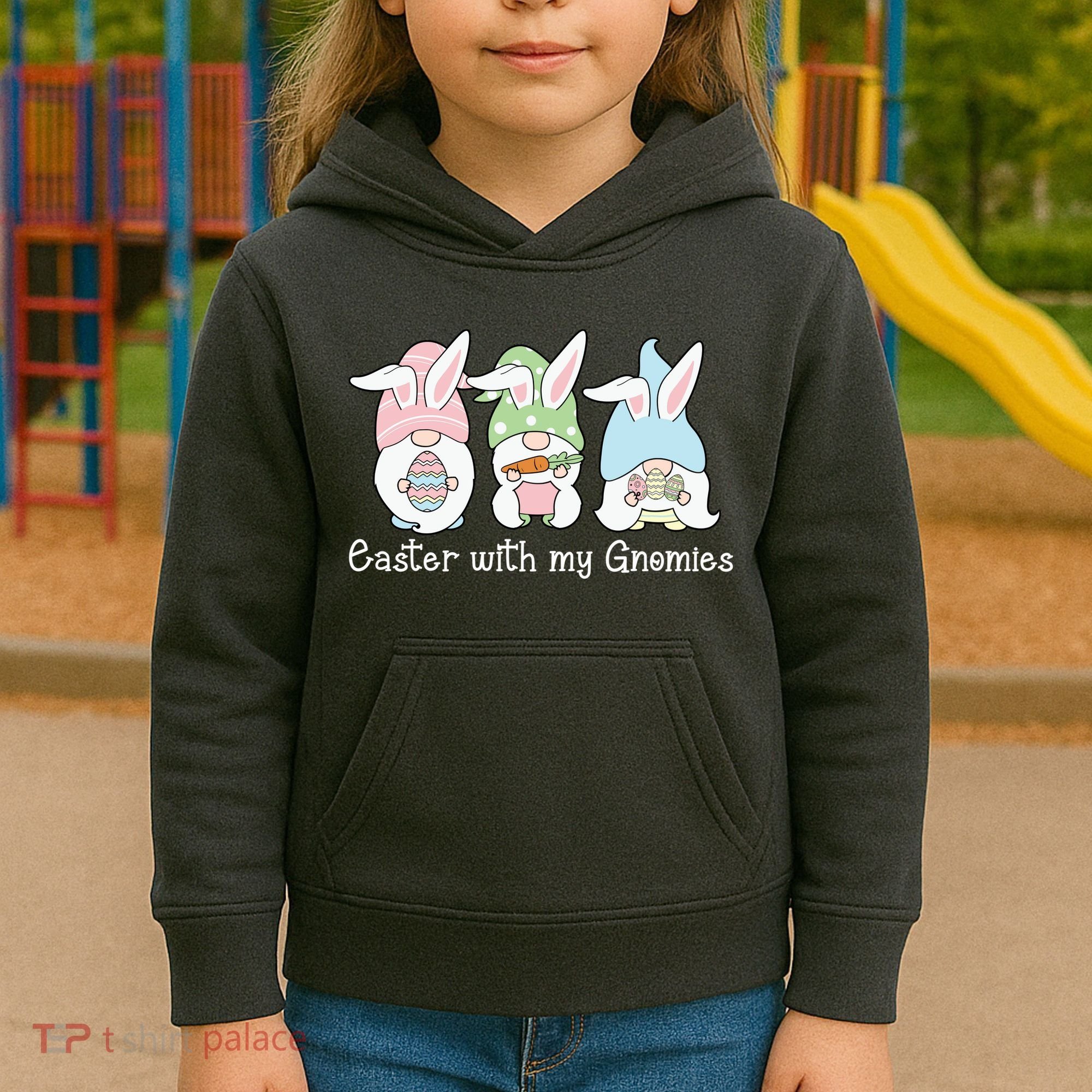 Easter With My Gnomies Cute Spring Kids Hoodie