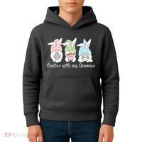 Easter With My Gnomies Cute Spring Kids Hoodie thumb 4
