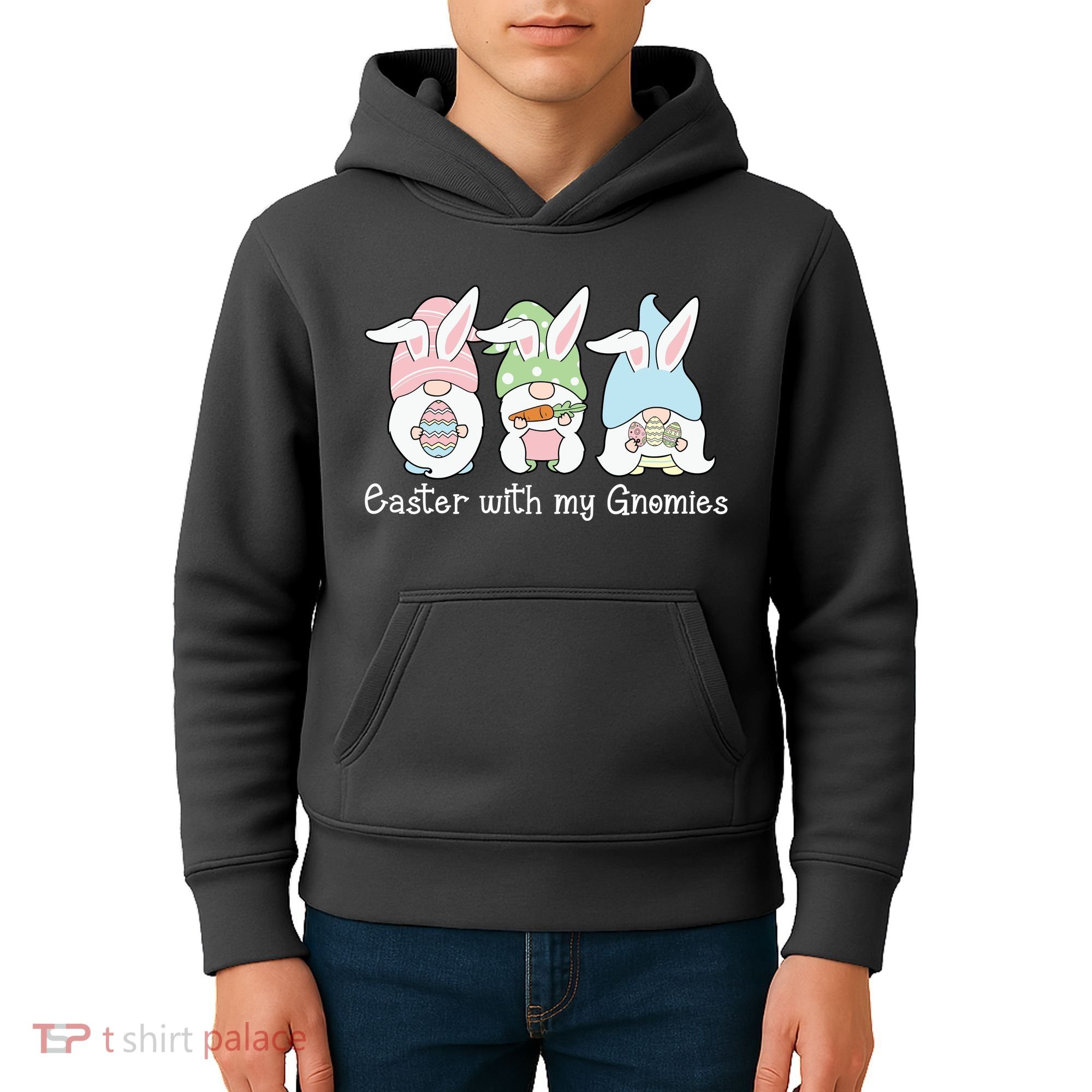 Easter With My Gnomies Cute Spring Kids Hoodie