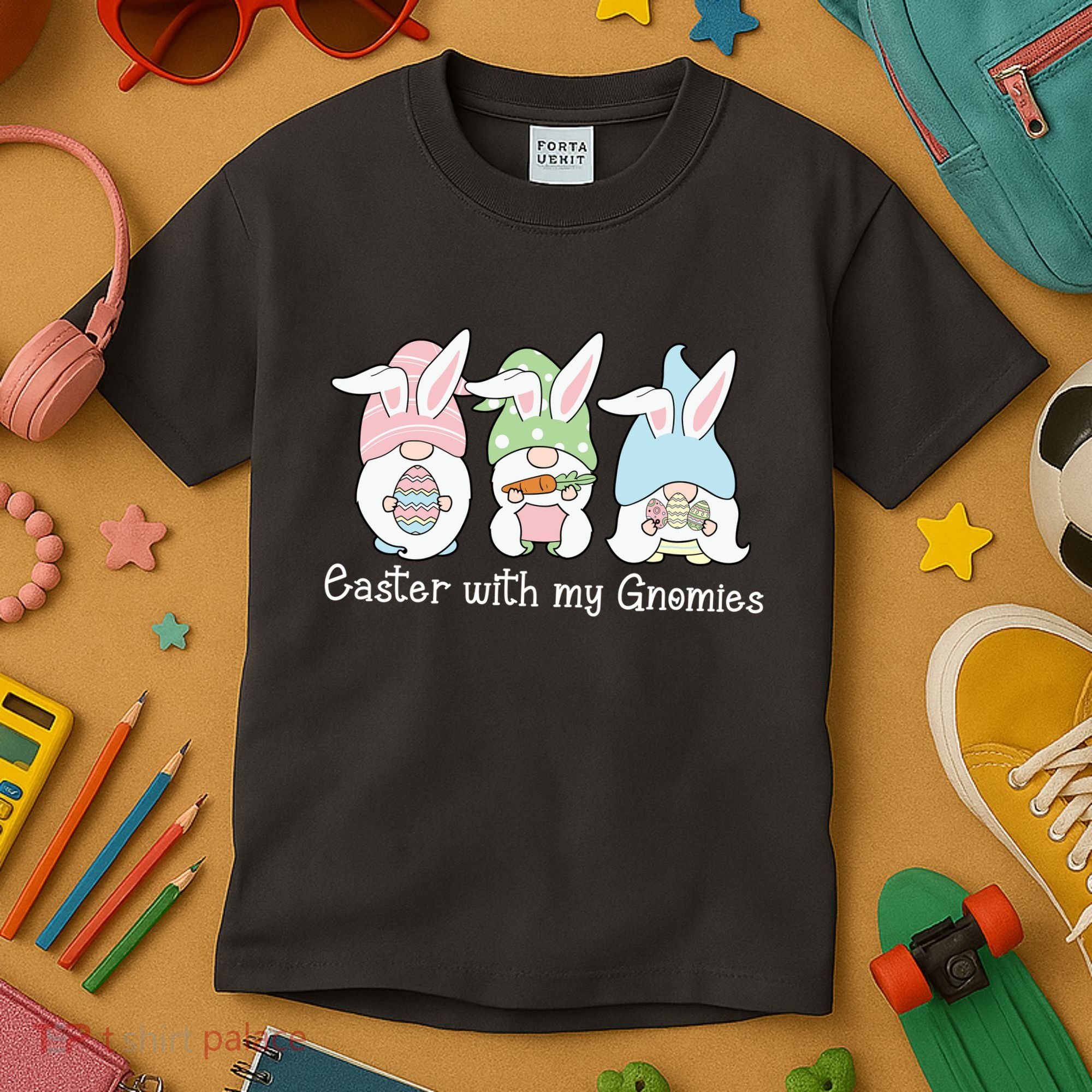 Easter With My Gnomies Cute Spring Kids T-Shirt