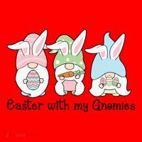 Easter With My Gnomies Cute Spring Santa Hat thumb 1