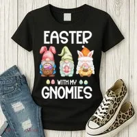Easter With My Gnomies Egg Hunt Matching Women's T-Shirt thumb 3