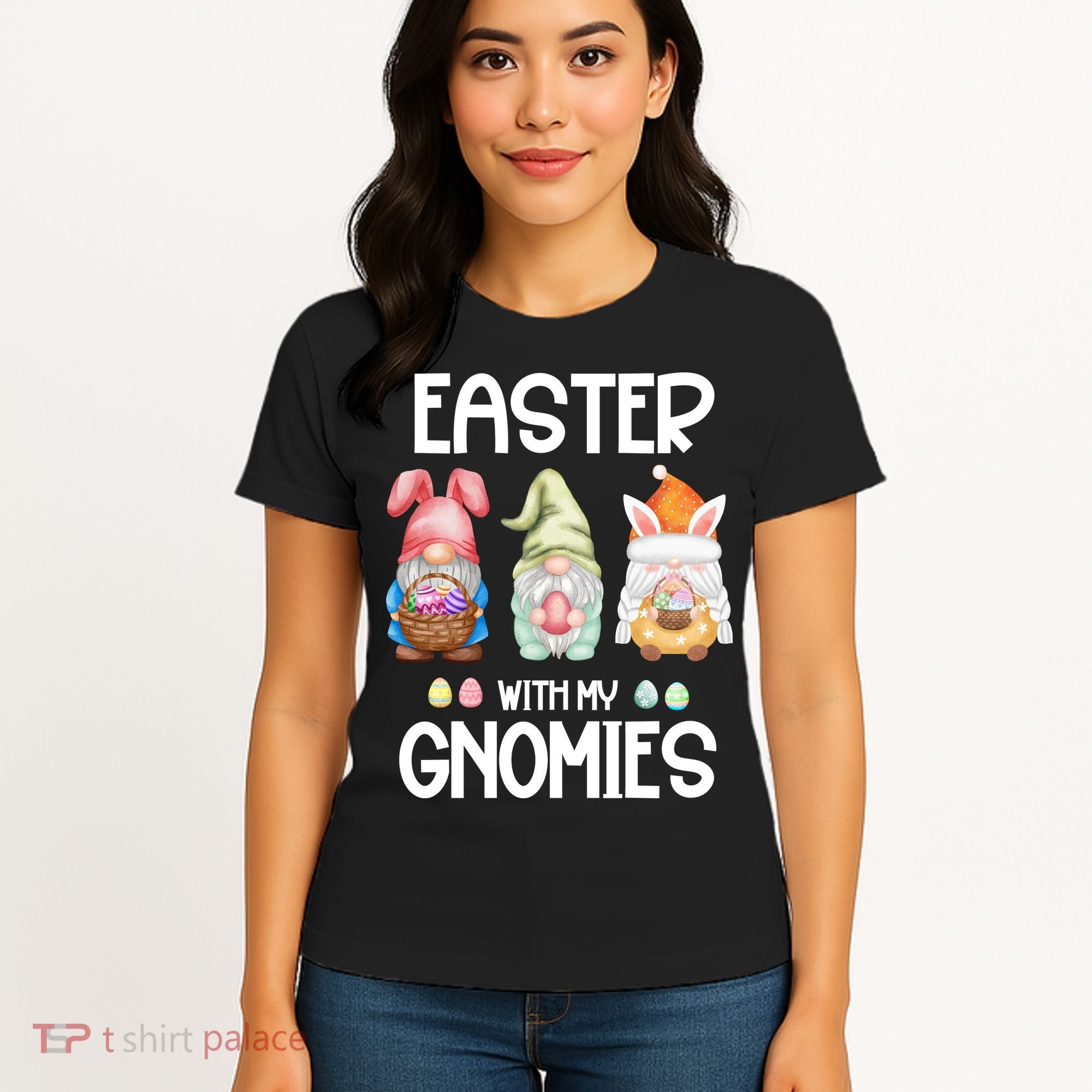 Easter With My Gnomies Egg Hunt Matching Women's T-Shirt