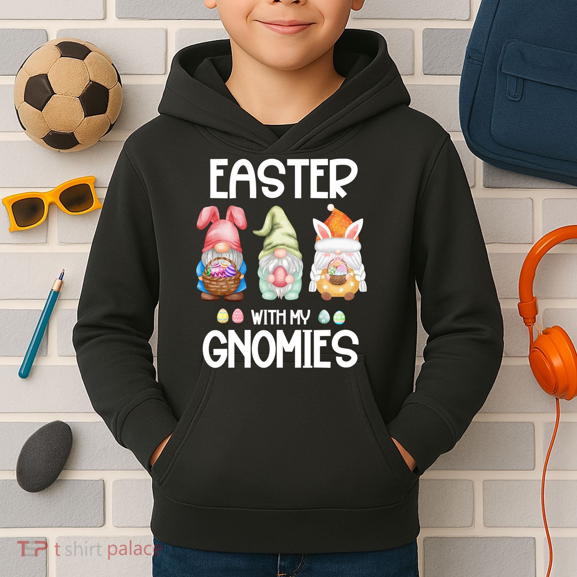 Easter With My Gnomies Egg Hunt Matching Kids Hoodie