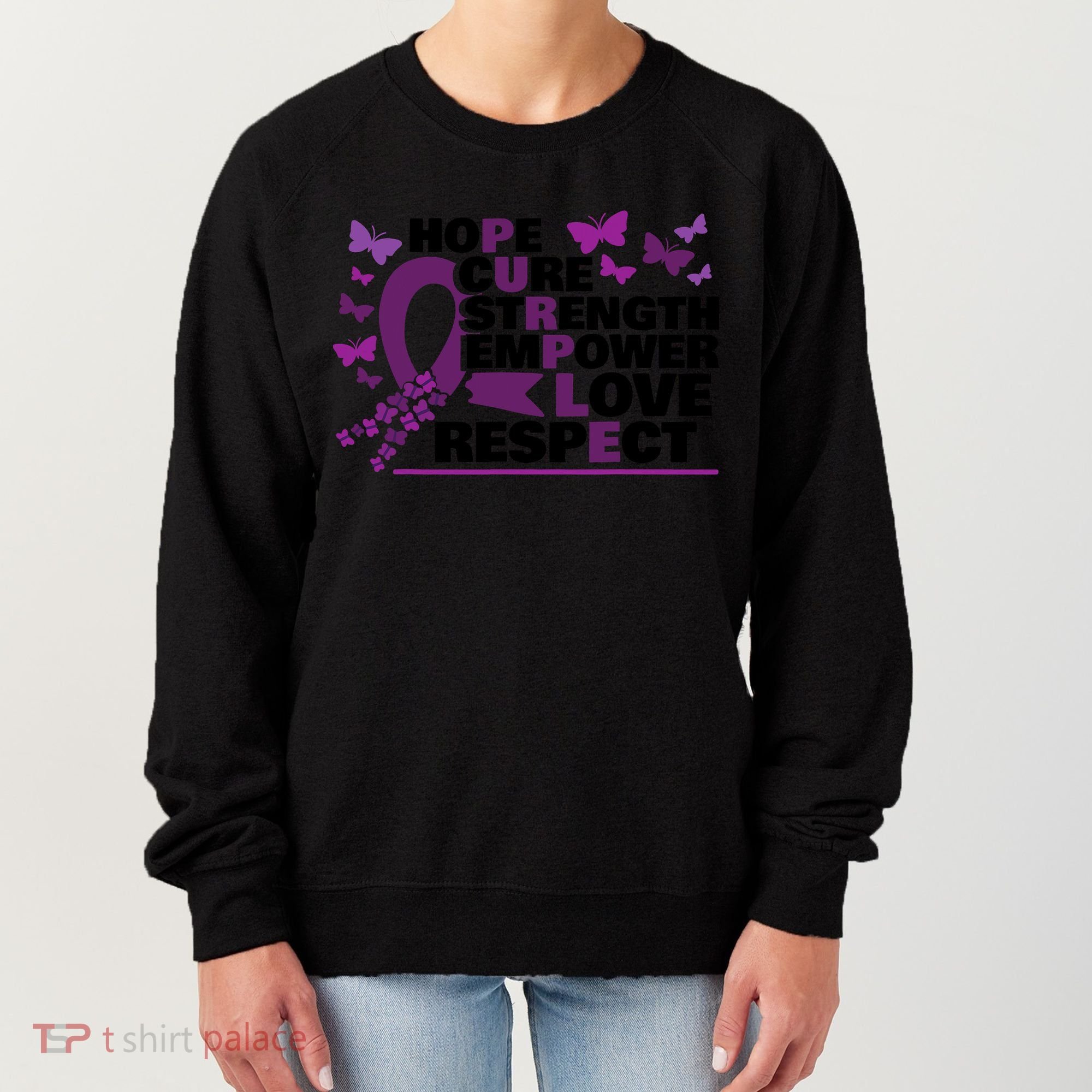 Epilepsy Warrior Purple Ribbon Butterfly Women's Sweatshirt
