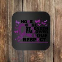 Epilepsy Warrior Purple Ribbon Butterfly Coaster thumb 0