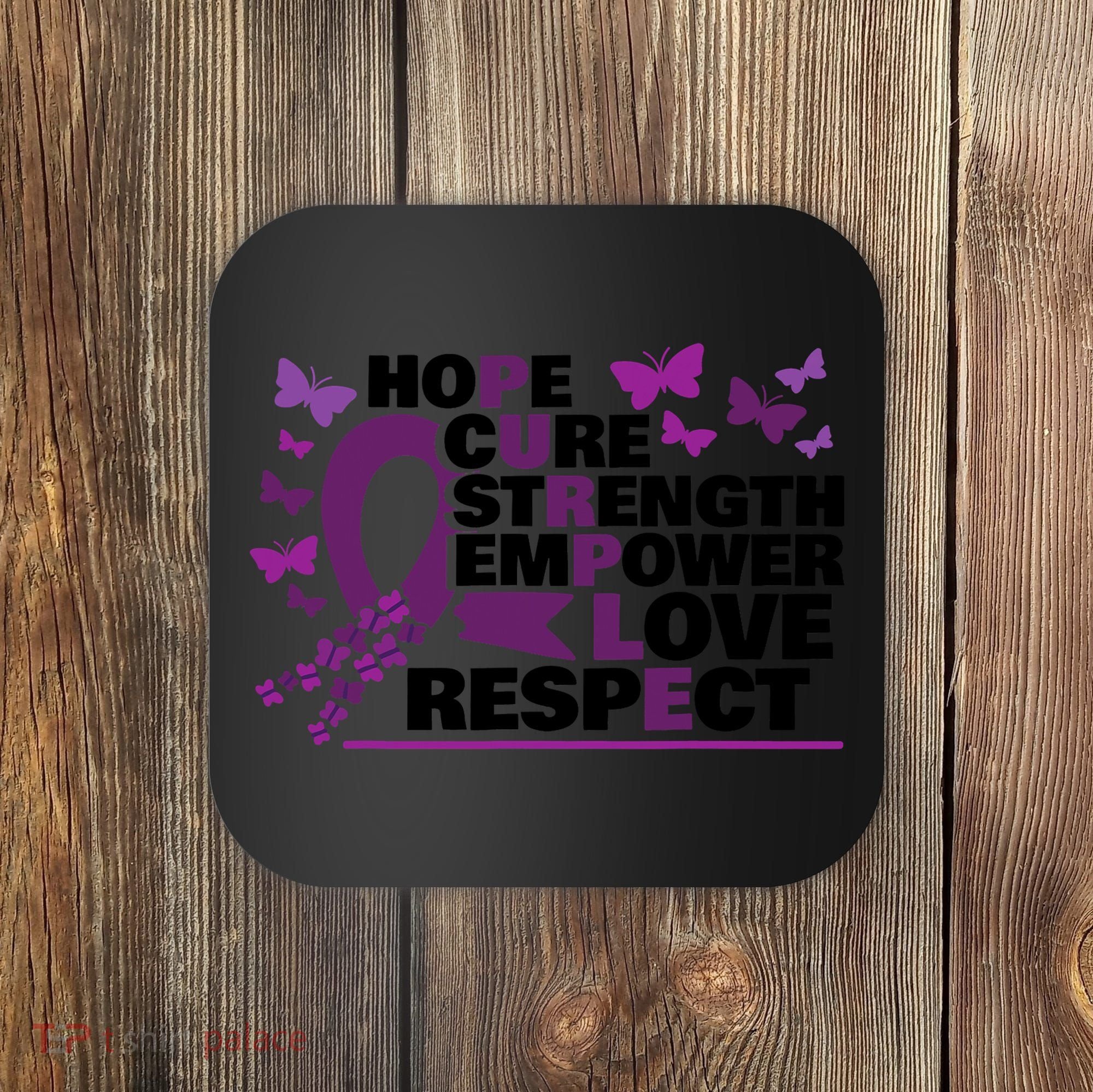 Epilepsy Warrior Purple Ribbon Butterfly Coaster