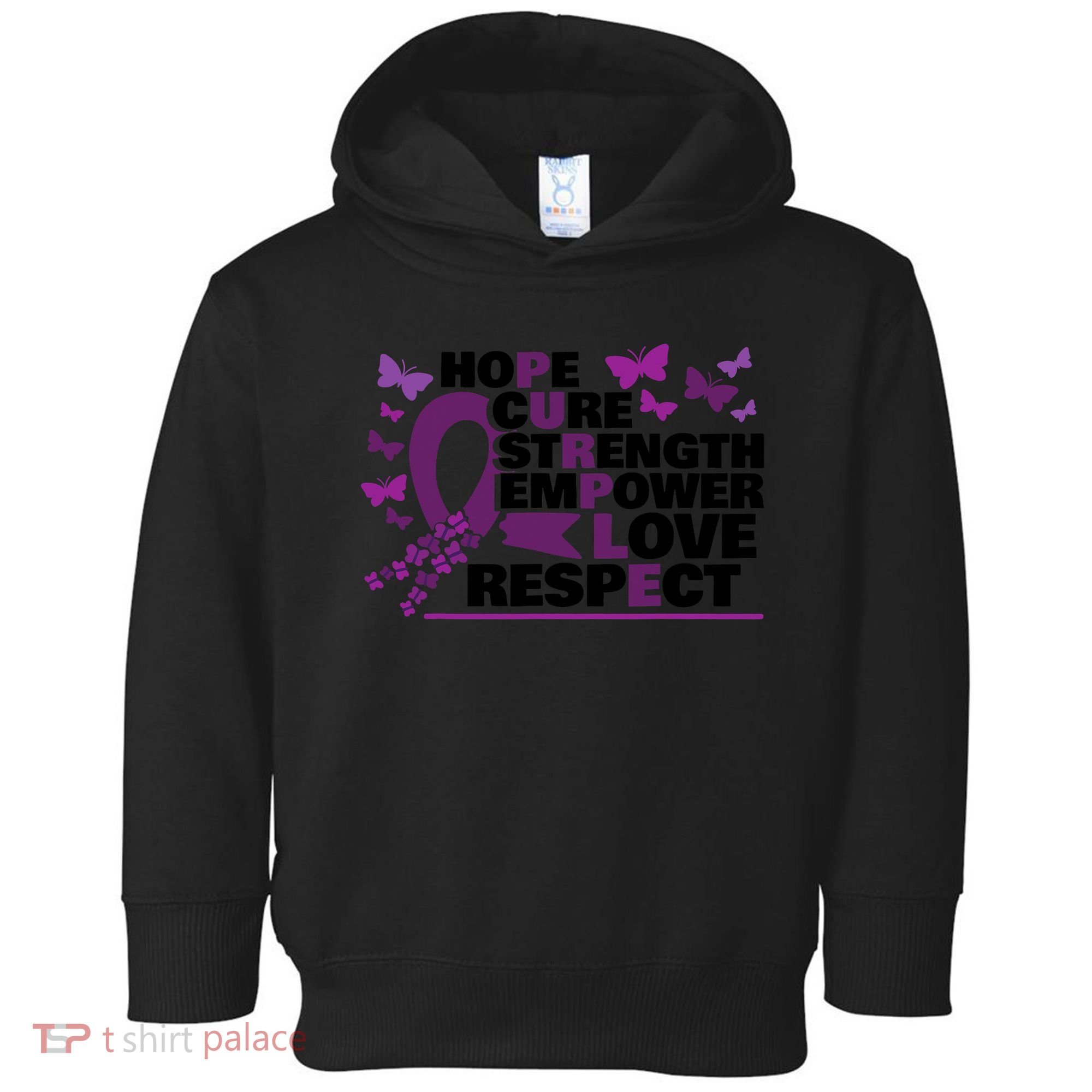 Epilepsy Warrior Purple Ribbon Butterfly Toddler Hoodie