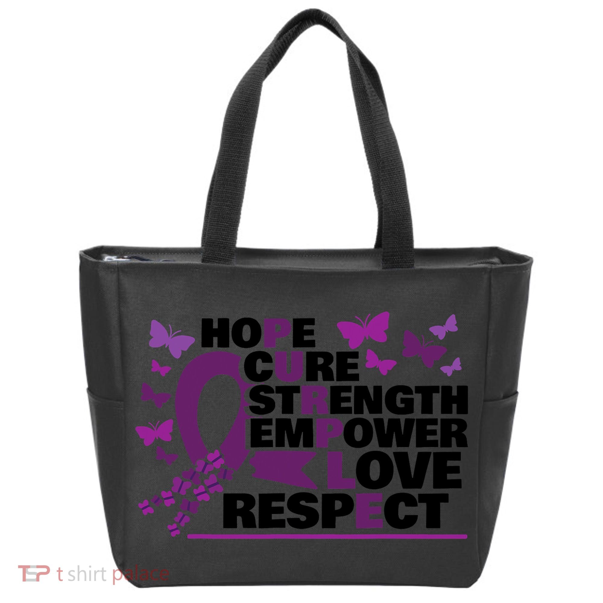 Epilepsy Warrior Purple Ribbon Butterfly Tote Bag