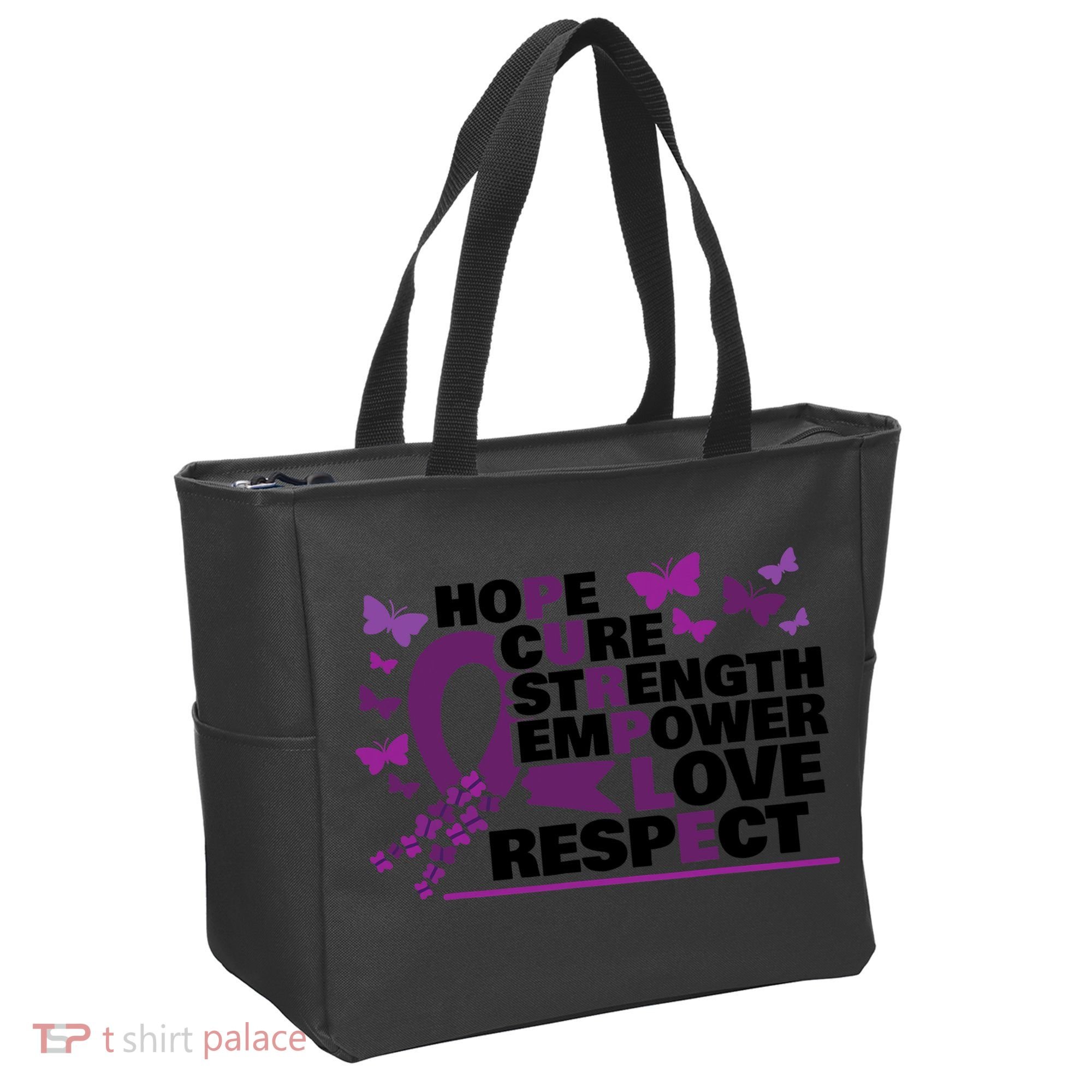 Epilepsy Warrior Purple Ribbon Butterfly Tote Bag