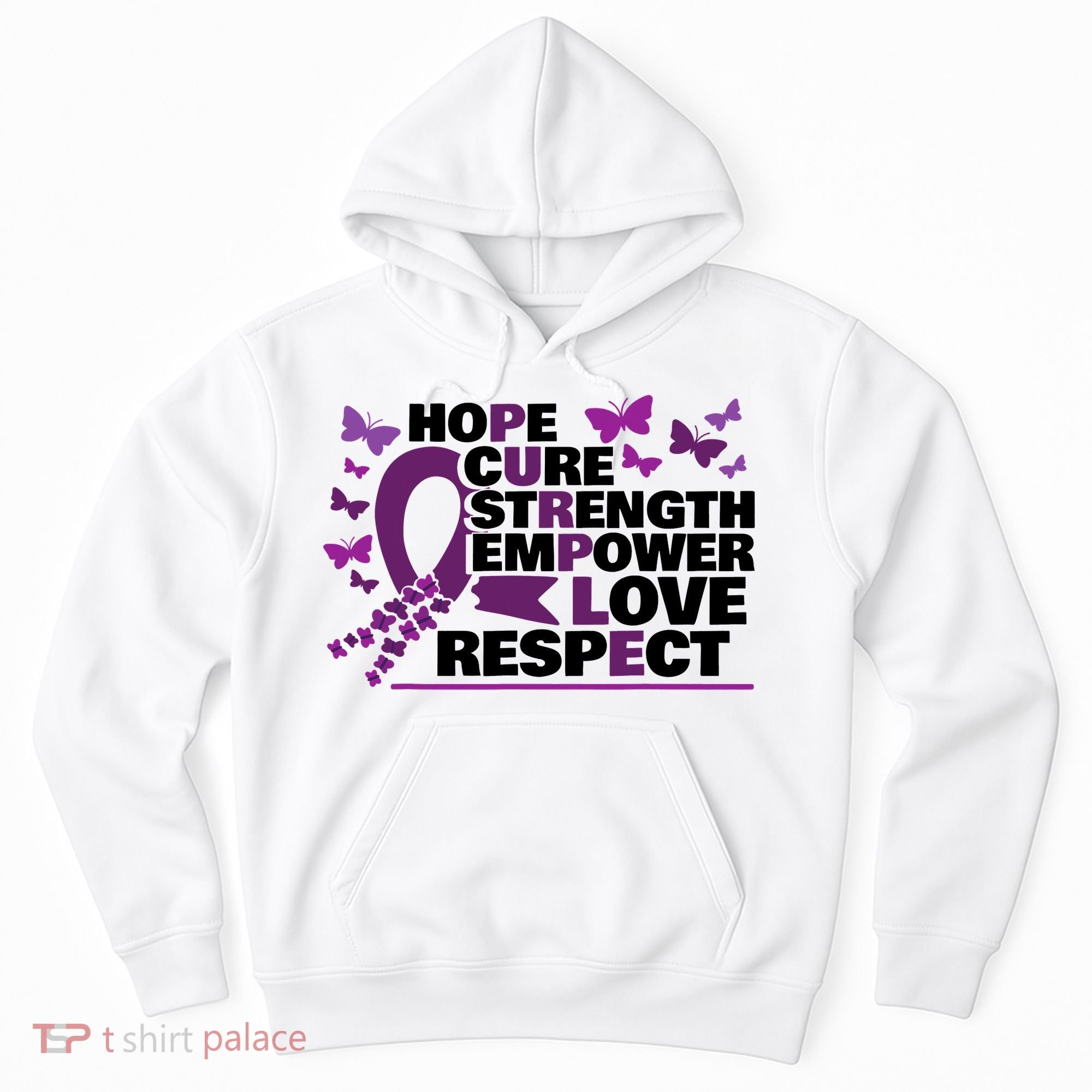 Epilepsy Warrior Purple Ribbon Butterfly Hoodie