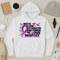 Epilepsy Warrior Purple Ribbon Butterfly Hoodie thumb 3