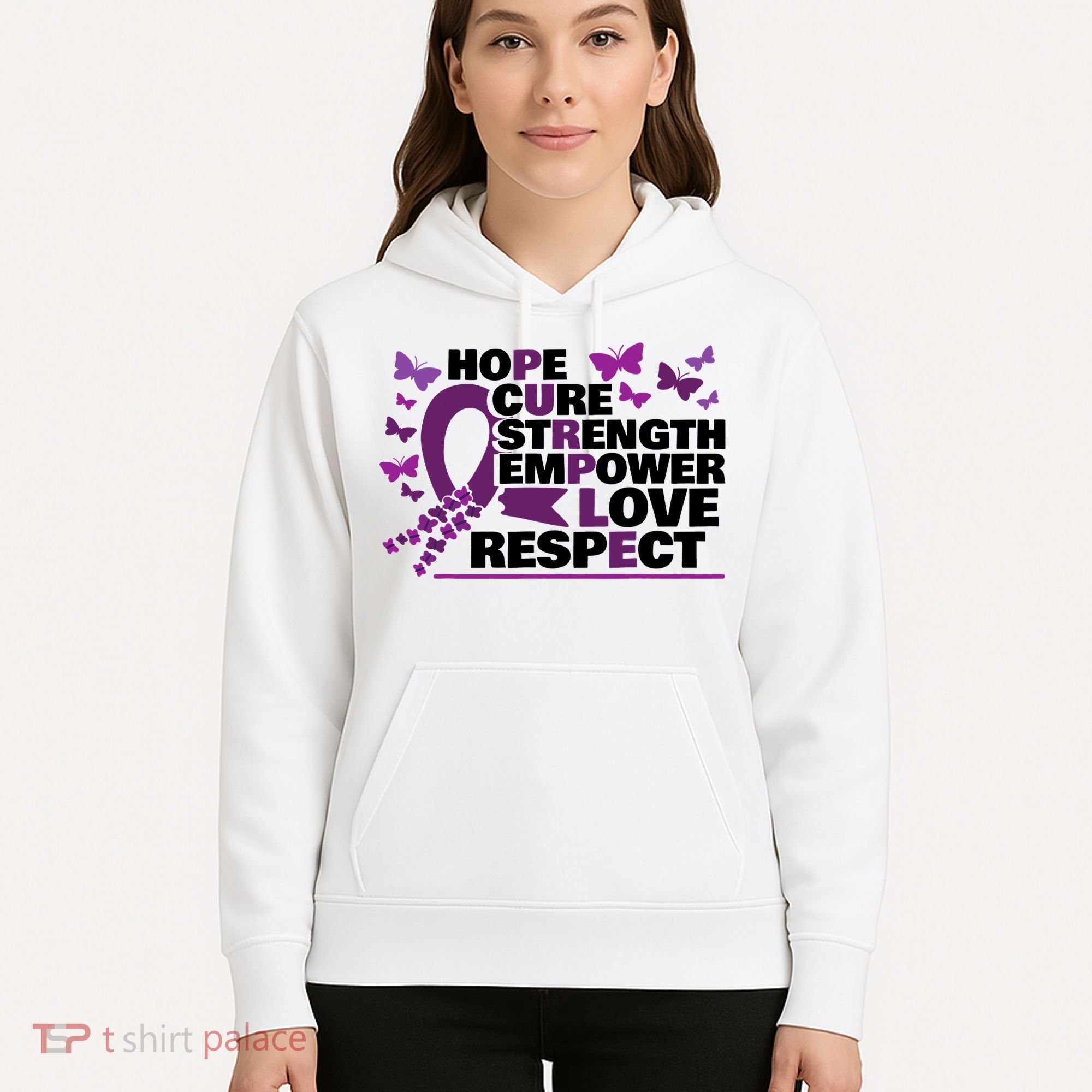 Epilepsy Warrior Purple Ribbon Butterfly Hoodie