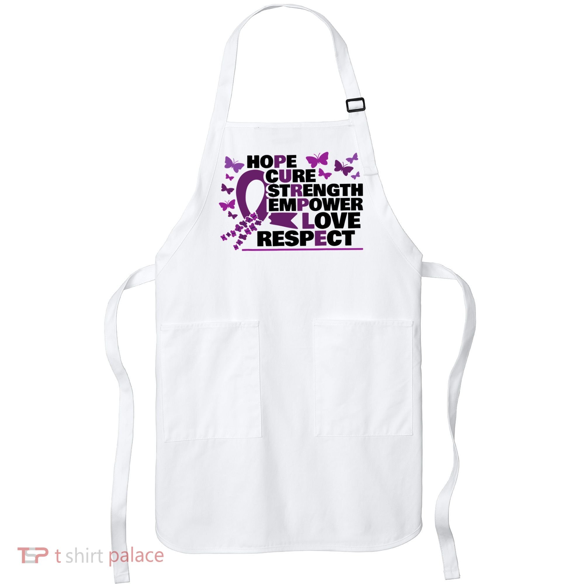 Epilepsy Warrior Purple Ribbon Butterfly Apron