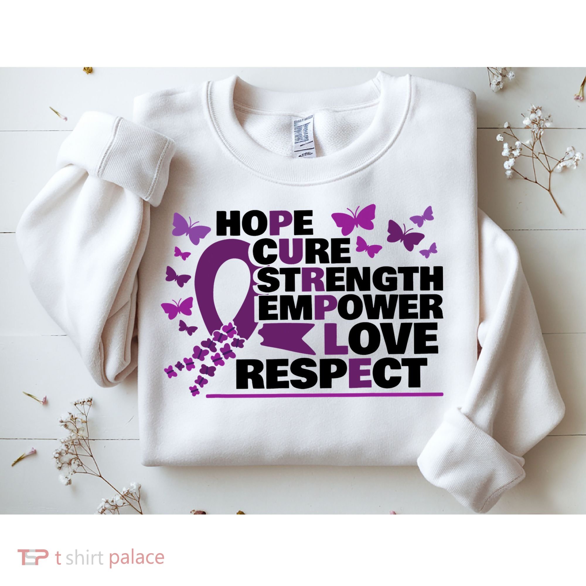 Epilepsy Warrior Purple Ribbon Butterfly Sweatshirt