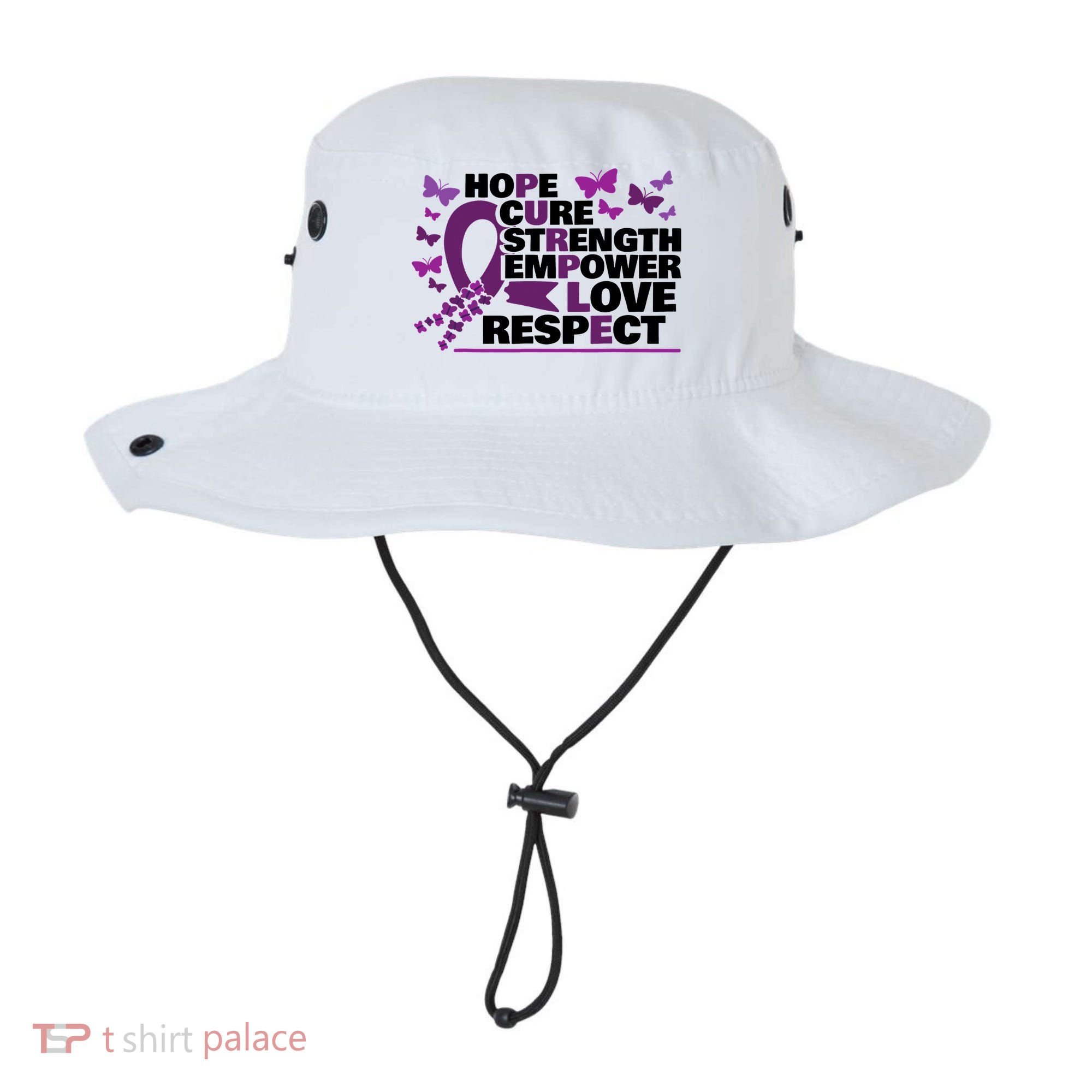 Epilepsy Warrior Purple Ribbon Butterfly Bucket Hat