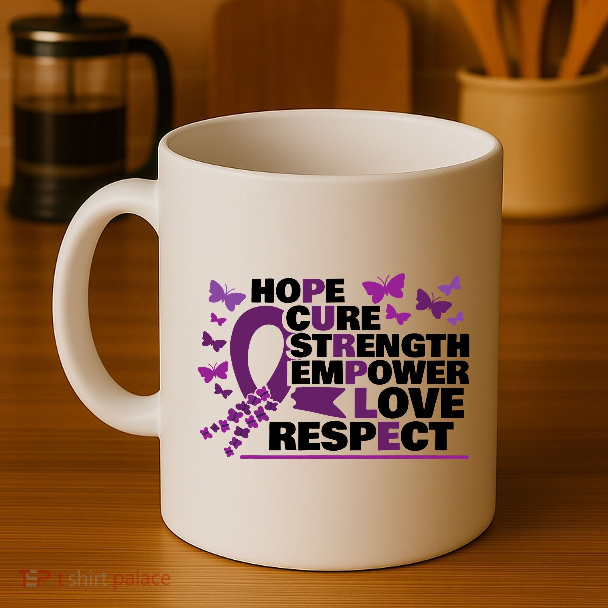 Epilepsy Warrior Purple Ribbon Butterfly Coffee Mug