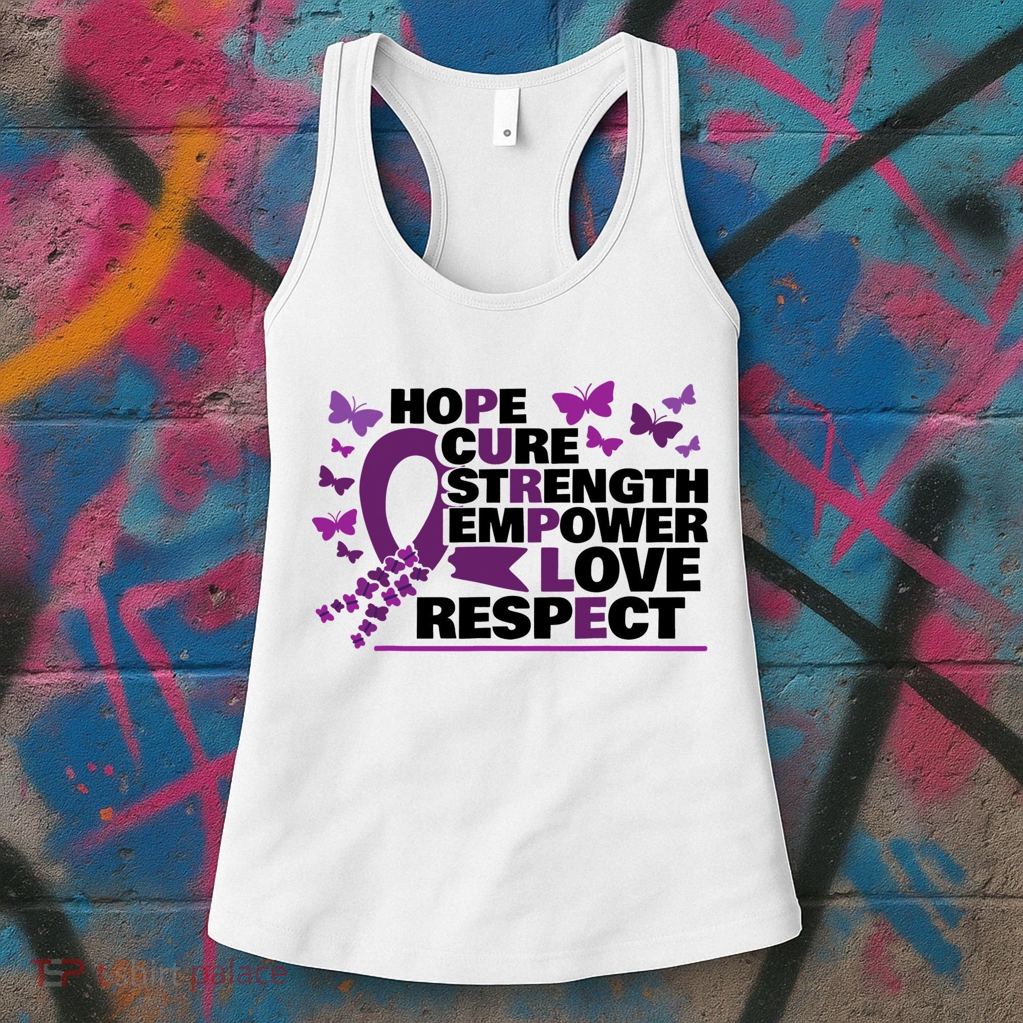 Epilepsy Warrior Purple Ribbon Butterfly Women's Tank Top