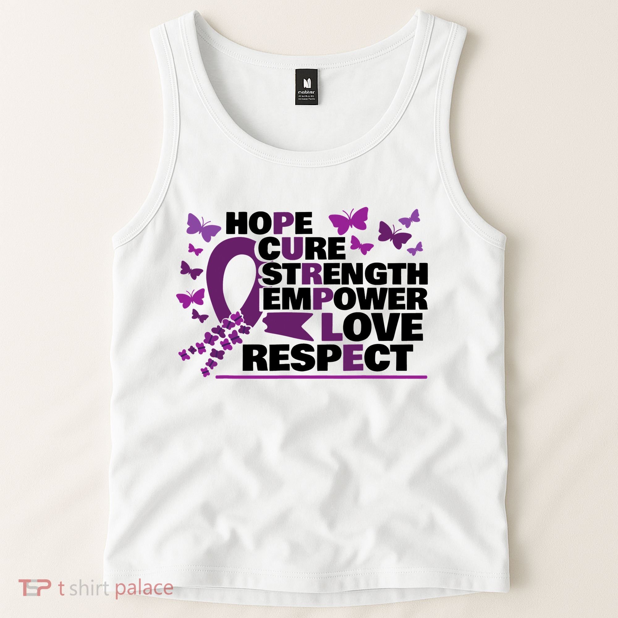 Epilepsy Warrior Purple Ribbon Butterfly Tank Top