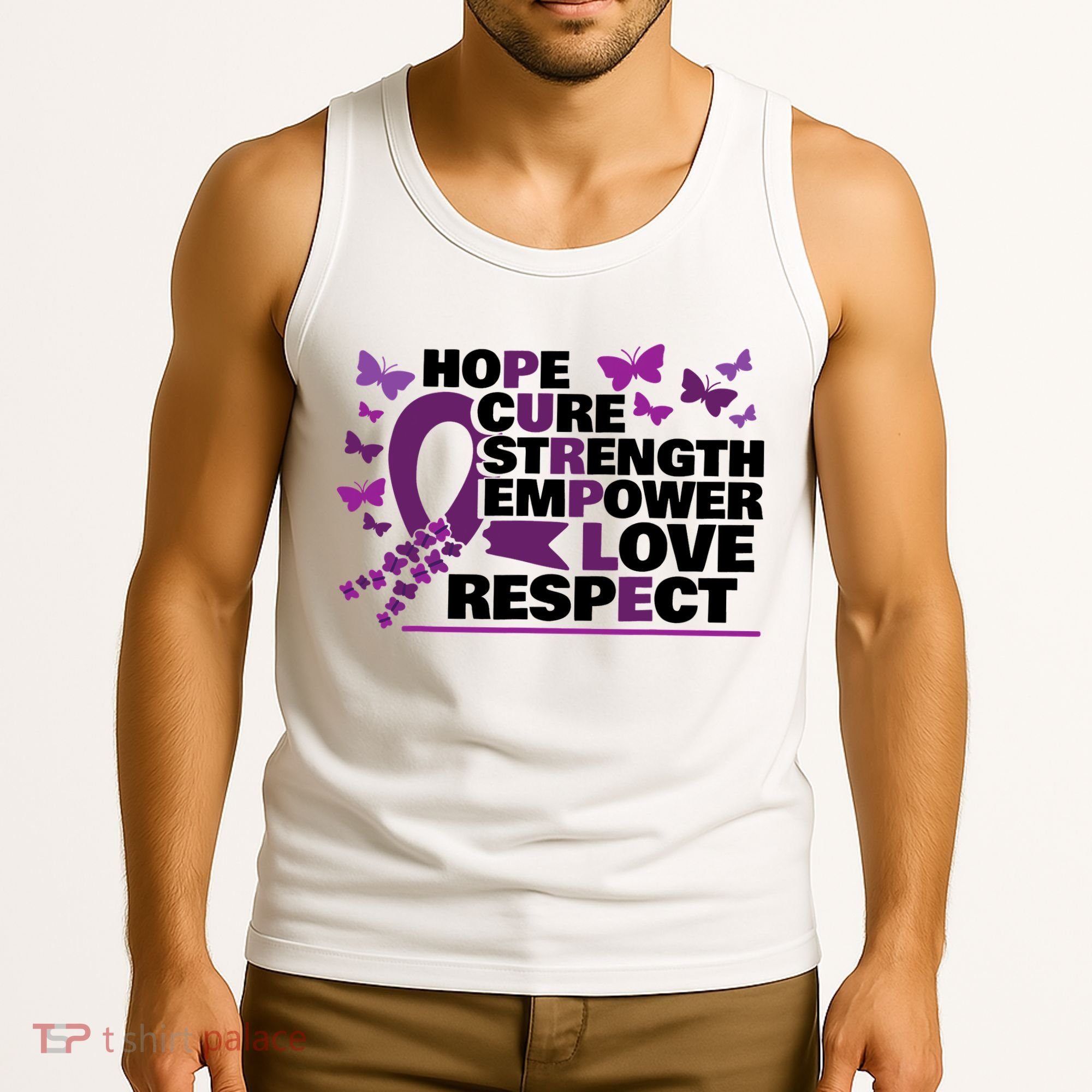 Epilepsy Warrior Purple Ribbon Butterfly Tank Top