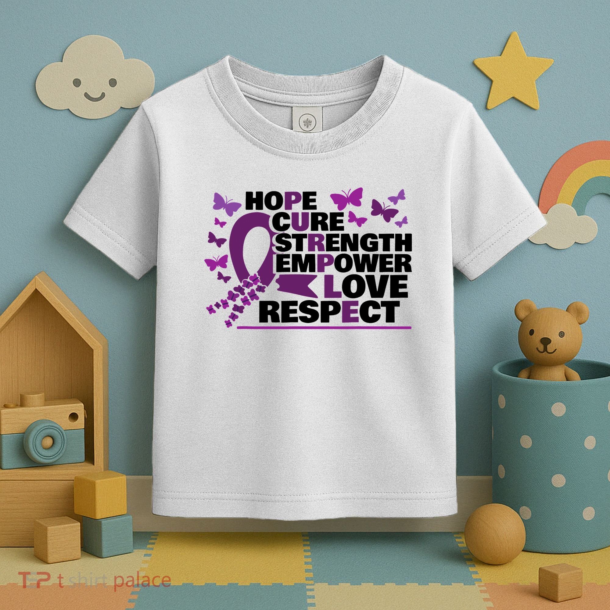 Epilepsy Warrior Purple Ribbon Butterfly Toddler T-Shirt