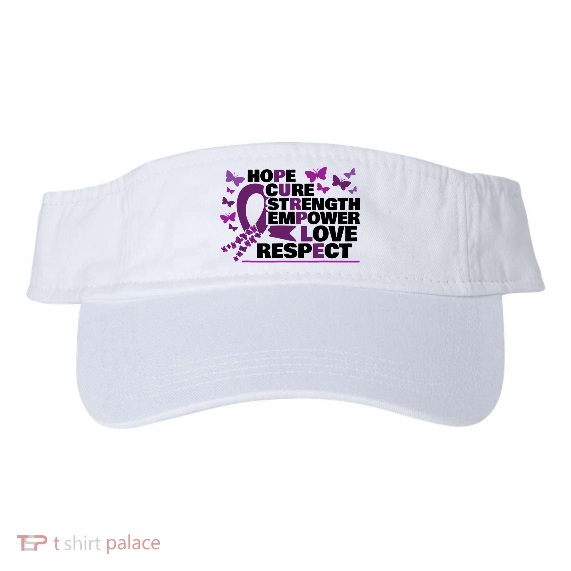Epilepsy Warrior Purple Ribbon Butterfly Visor