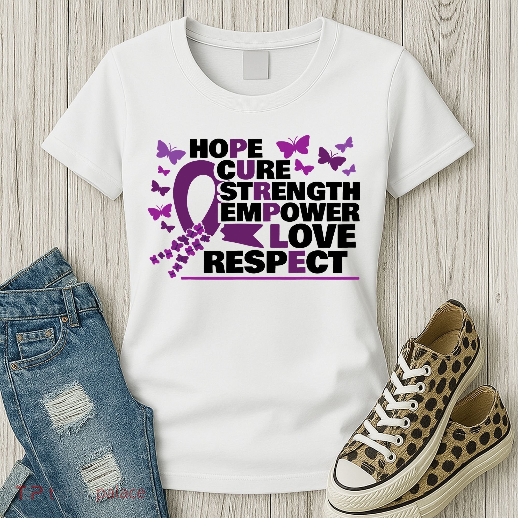 Epilepsy Warrior Purple Ribbon Butterfly Women's T-Shirt