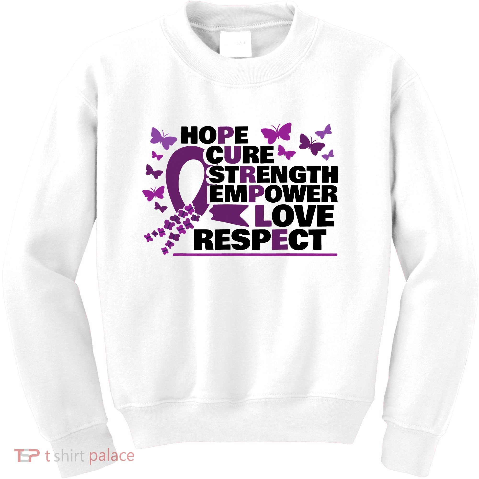 Epilepsy Warrior Purple Ribbon Butterfly Kids Sweatshirt