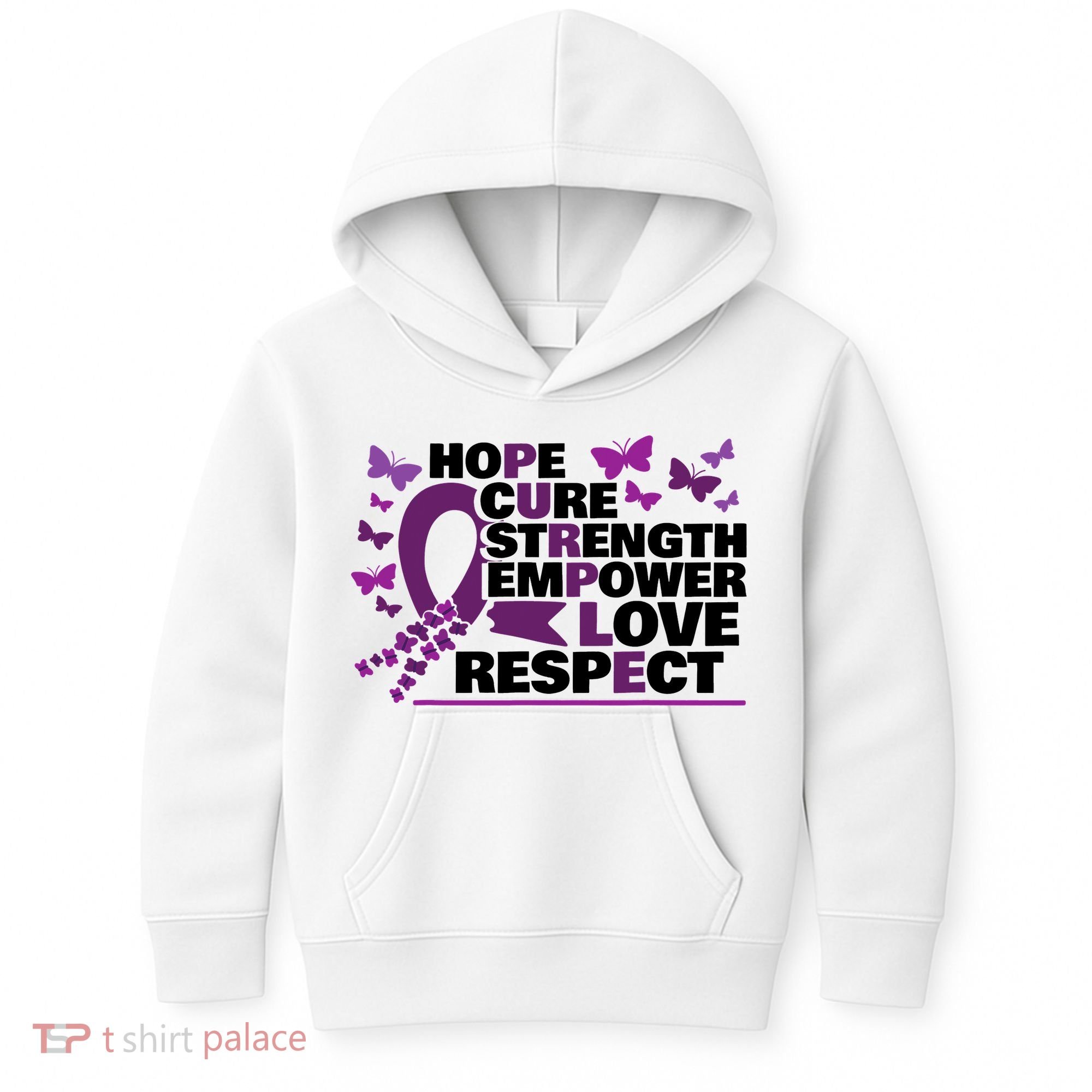 Epilepsy Warrior Purple Ribbon Butterfly Kids Hoodie