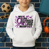 Epilepsy Warrior Purple Ribbon Butterfly Kids Hoodie thumb 2