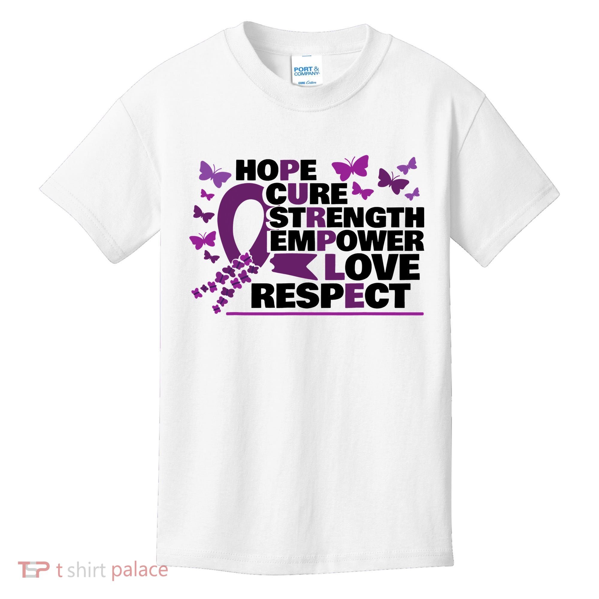 Epilepsy Warrior Purple Ribbon Butterfly Kids T-Shirt