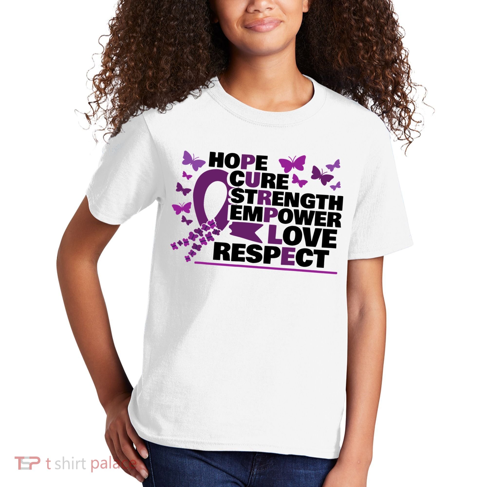 Epilepsy Warrior Purple Ribbon Butterfly Kids T-Shirt