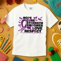 Epilepsy Warrior Purple Ribbon Butterfly Kids T-Shirt thumb 3