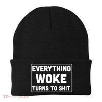 Everything Woke Turns To Shit Beanie thumb 0