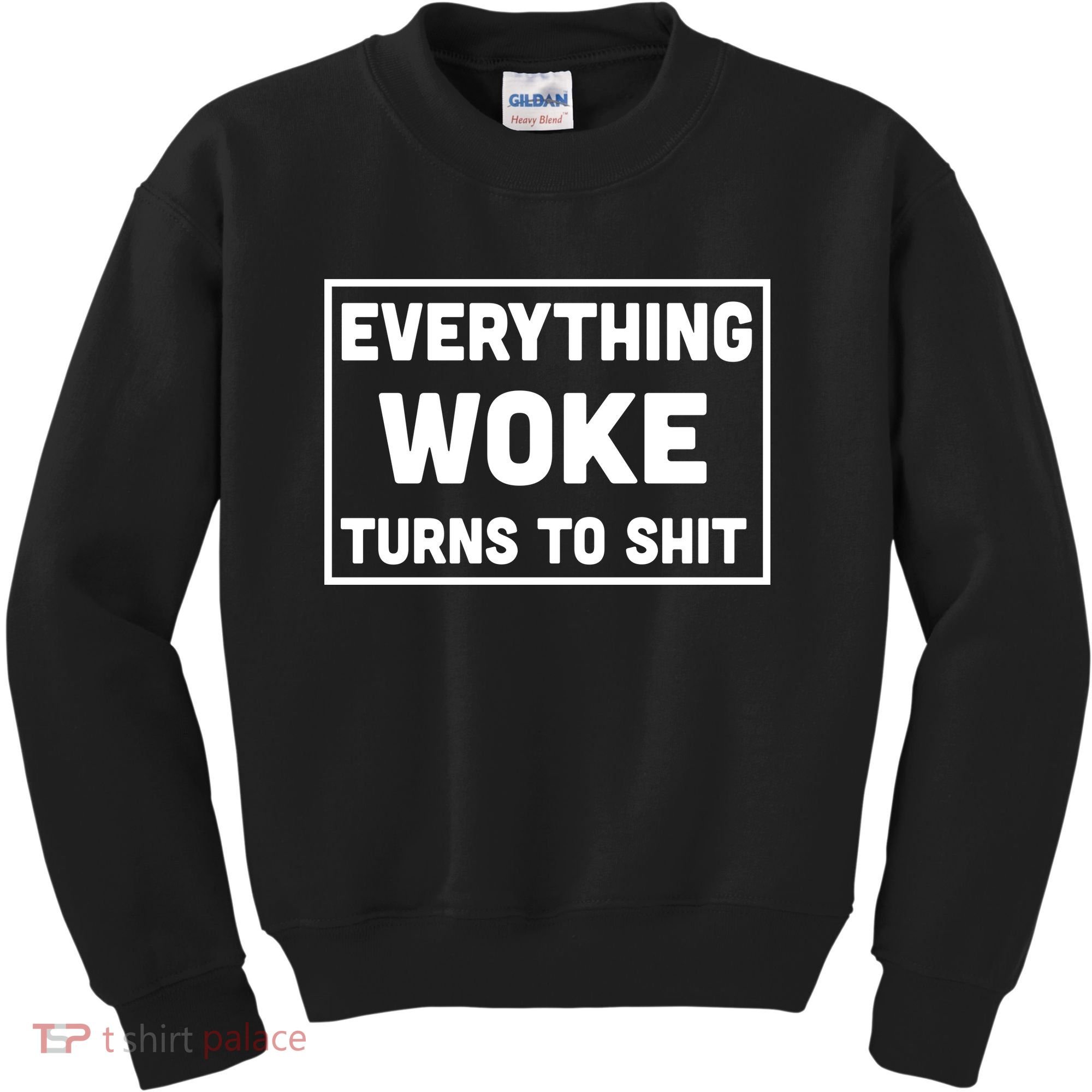 Everything Woke Turns To Shit Kids Sweatshirt